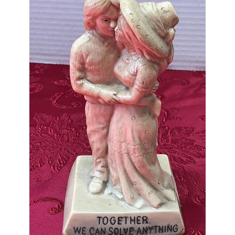 Vintage 1970 W&R Berries Figurine Together We Can Solve Anything Couple Statue